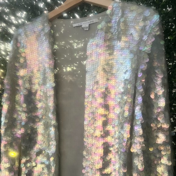 Diane von Furstenberg Multicolor/Silver Sequin Top - Picture 2 of 10